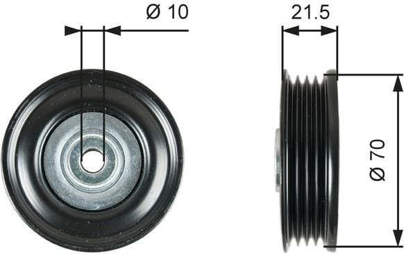 Deflection/Guide Pulley, V-ribbed belt DriveAlign™ T36747