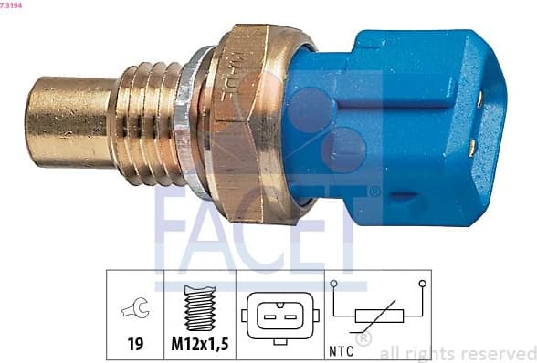 Sensor, coolant temperature Made in Italy - OE Equivalent 7.3194