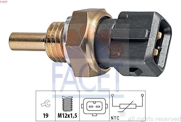 Sensor, coolant temperature Made in Italy - OE Equivalent 7.3157