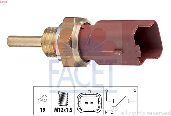 Sensor, coolant temperature Made in Italy - OE Equivalent 7.3326