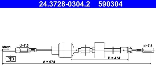 Cable Pull, clutch control 24-3728-0304-2