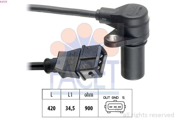 Sensor, crankshaft pulse Made in Italy - OE Equivalent 9.0173