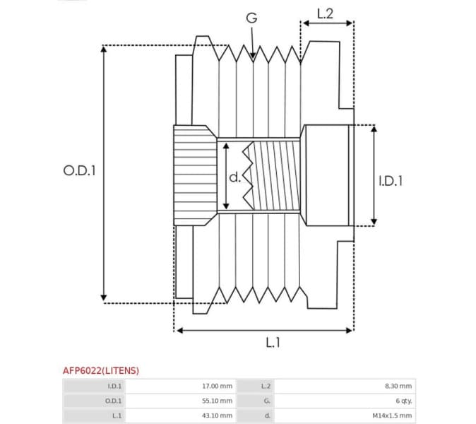 Alternator Freewheel Clutch Litens AFP6022(LITENS) - image 4