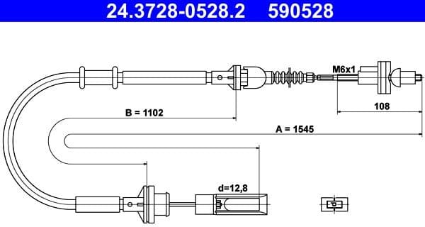 Cable Pull, clutch control 24-3728-0528-2