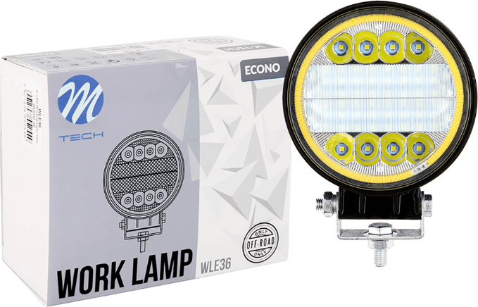 LED žibintas M-TECH ECONO 4" 38xSMD3030 + Halo - 38W 10-30V - Autoera
