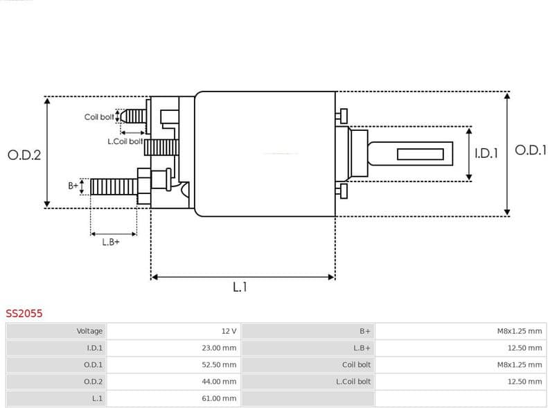 Solenoid Switch, starter AS SS2055