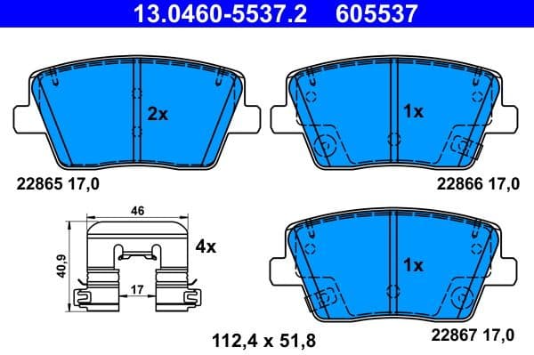 Brake Pad Set, disc brake 13.0460-5537.2