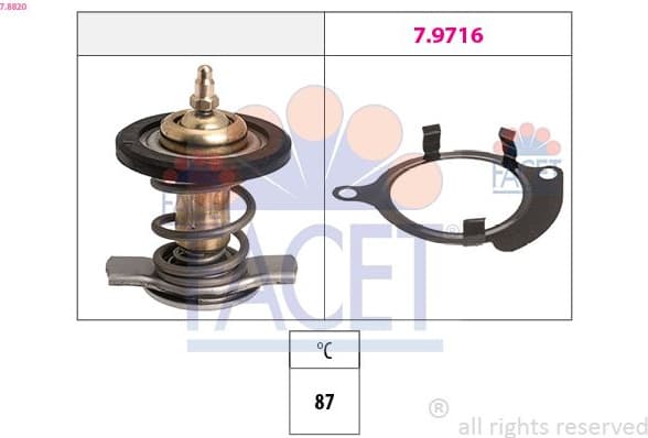 Thermostat, coolant Made in Italy - OE Equivalent 7.8820