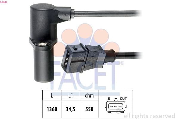 Sensor, crankshaft pulse Made in Italy - OE Equivalent 9.0040