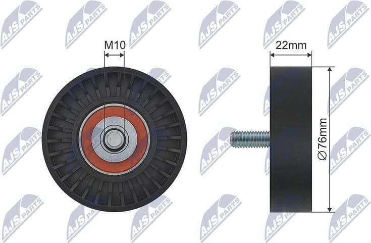 Deflection/Guide Pulley, V-ribbed belt RNK-KA-005
