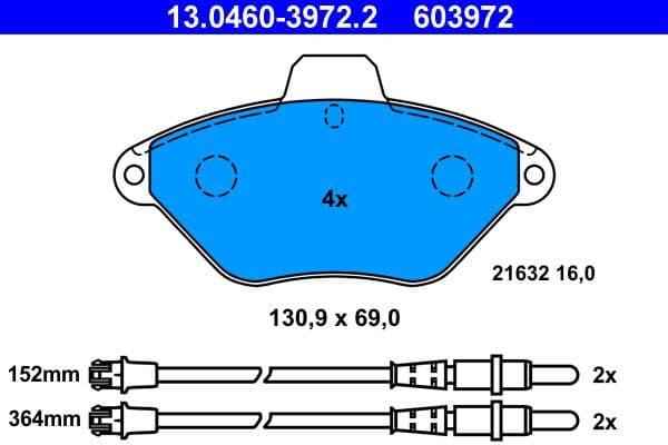 Brake Pad Set, disc brake 13-0460-3972-2