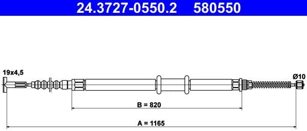 Cable Pull, parking brake 24-3727-0550-2