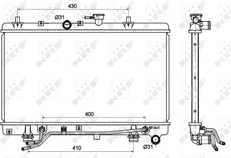 Radiator, engine cooling 53119