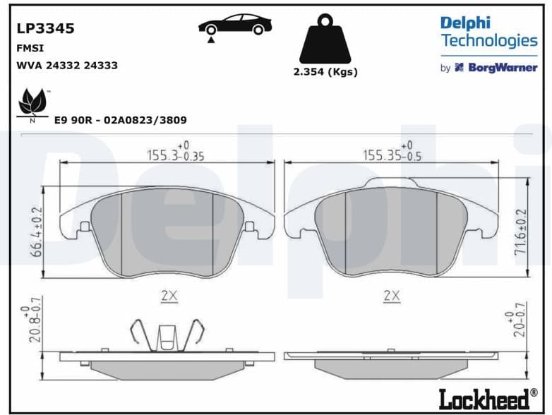 Brake Pad Set, disc brake LP3345