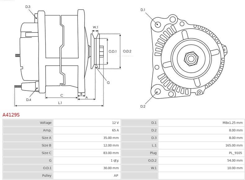 Alternator AS A4129S