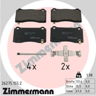 Brake Pad Set, disc brake 26275.155.2