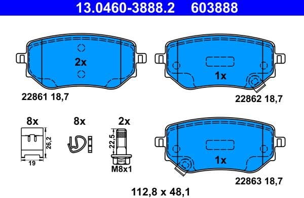 Brake Pad Set, disc brake 13.0460-3888.2