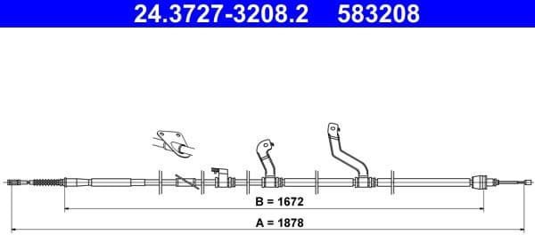 Cable Pull, parking brake 24-3727-3208-2