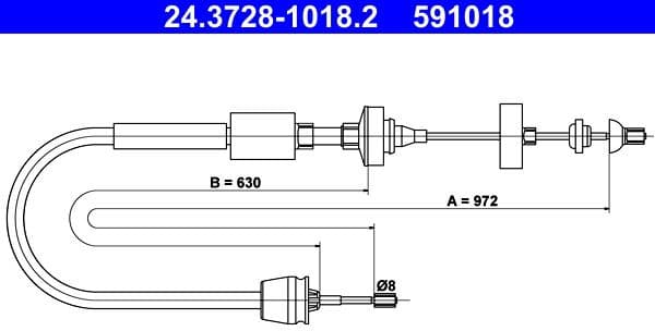Cable Pull, clutch control 24-3728-1018-2