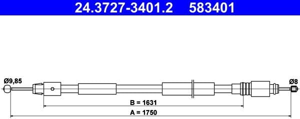 Cable Pull, parking brake 24-3727-3401-2