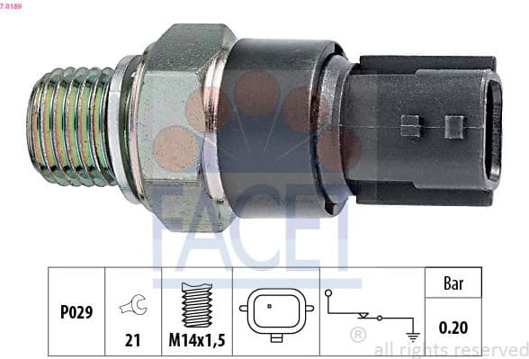 Oil Pressure Switch Made in Italy - OE Equivalent 7.0189