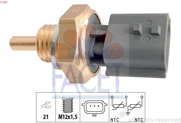 Sensor, coolant temperature Made in Italy - OE Equivalent 7.3365