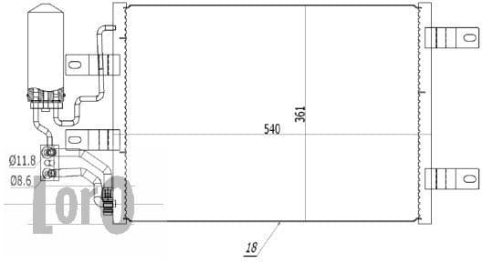 Condenser, air conditioning LORO 037-016-0048 - image 2