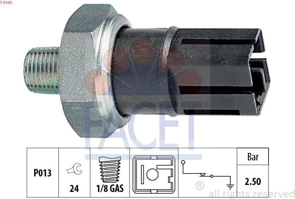Oil Pressure Switch Made in Italy - OE Equivalent 7.0160