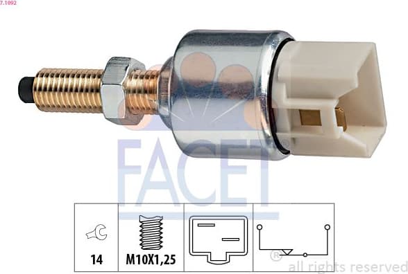 Stop Light Switch Made in Italy - OE Equivalent 7.1092