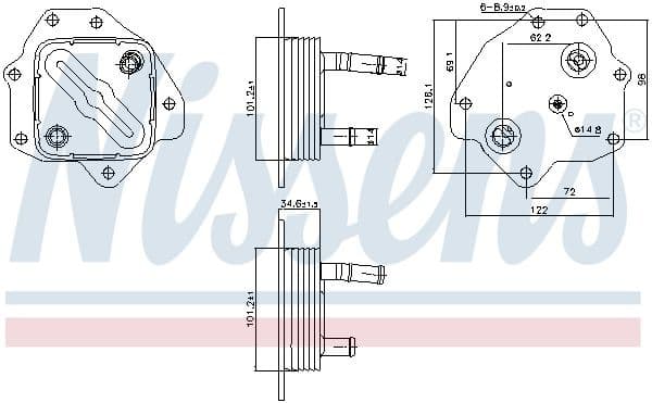 Oil Cooler, engine oil 91443