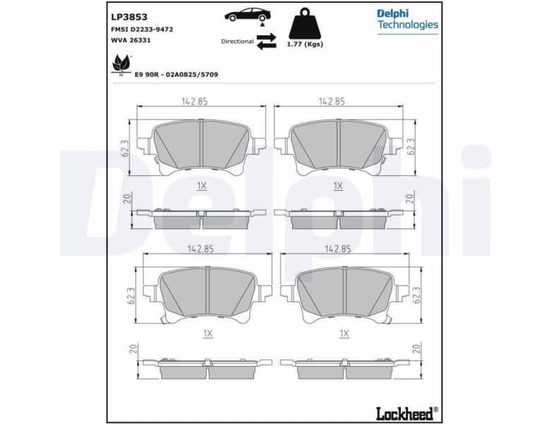 Brake Pad Set, disc brake LP3853