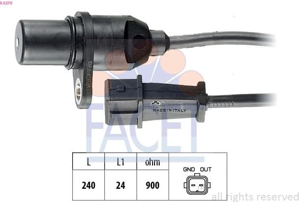 Sensor, crankshaft pulse Made in Italy - OE Equivalent 9.0279