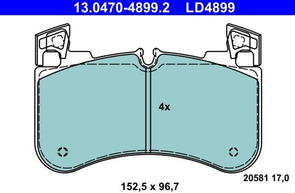 Brake Pad Set, disc brake ATE Ceramic 13-0470-4899-2
