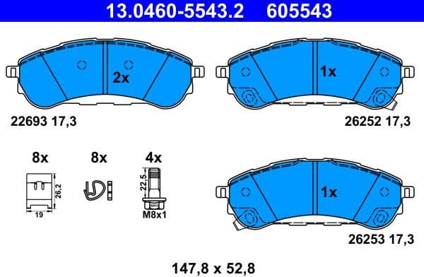 Brake Pad Set, disc brake 13.0460-5543.2
