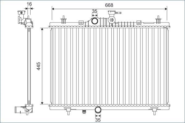 Radiator, engine cooling 701164