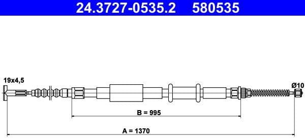 Cable Pull, parking brake 24-3727-0535-2