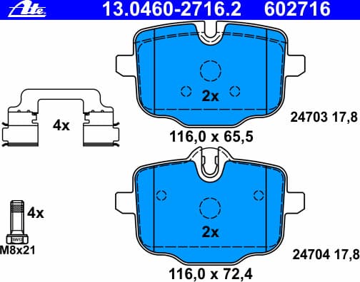 Brake Pad Set, disc brake 13.0460-2716.2