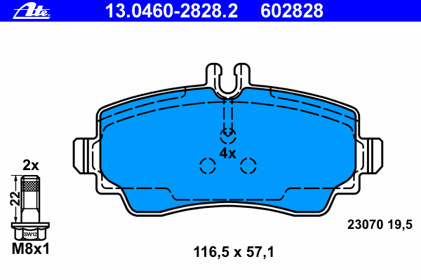 Brake Pad Set, disc brake 13.0460-2828.2