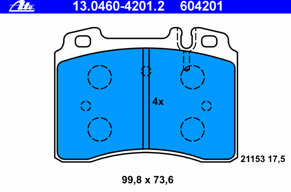 Brake Pad Set, disc brake 13.0460-4201.2