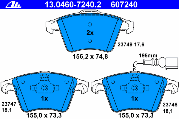 Brake Pad Set, disc brake 13.0460-7240.2