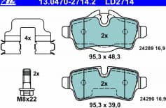 Brake Pad Set, disc brake ATE Ceramic 13.0470-2714.2