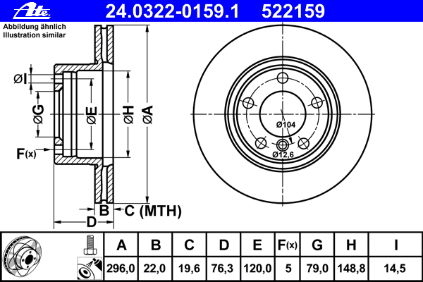 Brake Disc PowerDisc 24.0322-0159.1