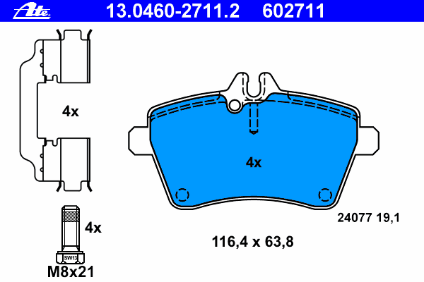 Brake Pad Set, disc brake 13.0460-2711.2