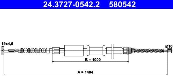 Cable Pull, parking brake 24-3727-0542-2