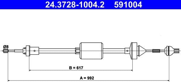 Cable Pull, clutch control 24-3728-1004-2
