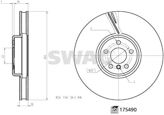 Brake Disc 33 10 5203 - image 3