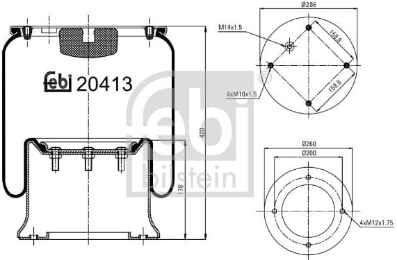 Bellow, air suspension 20413