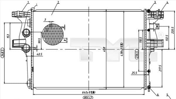Radiator, engine cooling 715-0005