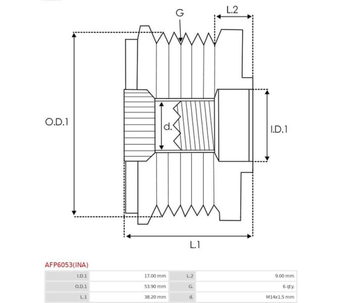 Alternator Freewheel Clutch Ina AFP6053(INA)