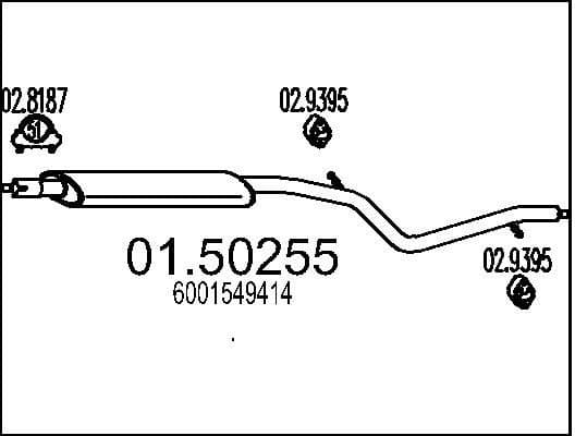 Centre Muffler 01.50255